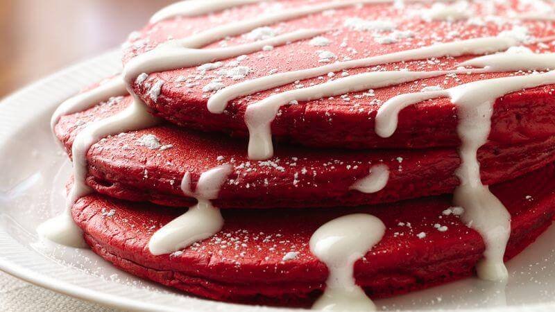 Red Velvet Pancakes With Cream Cheese Syrup, Top 10 World'S Best Pancake Recipes You Should Try