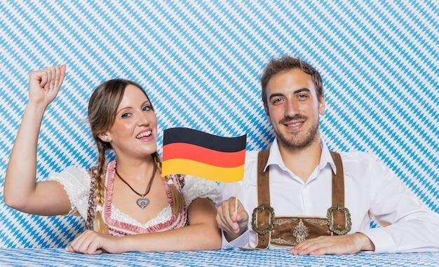 Bavarian Friends With German Flag